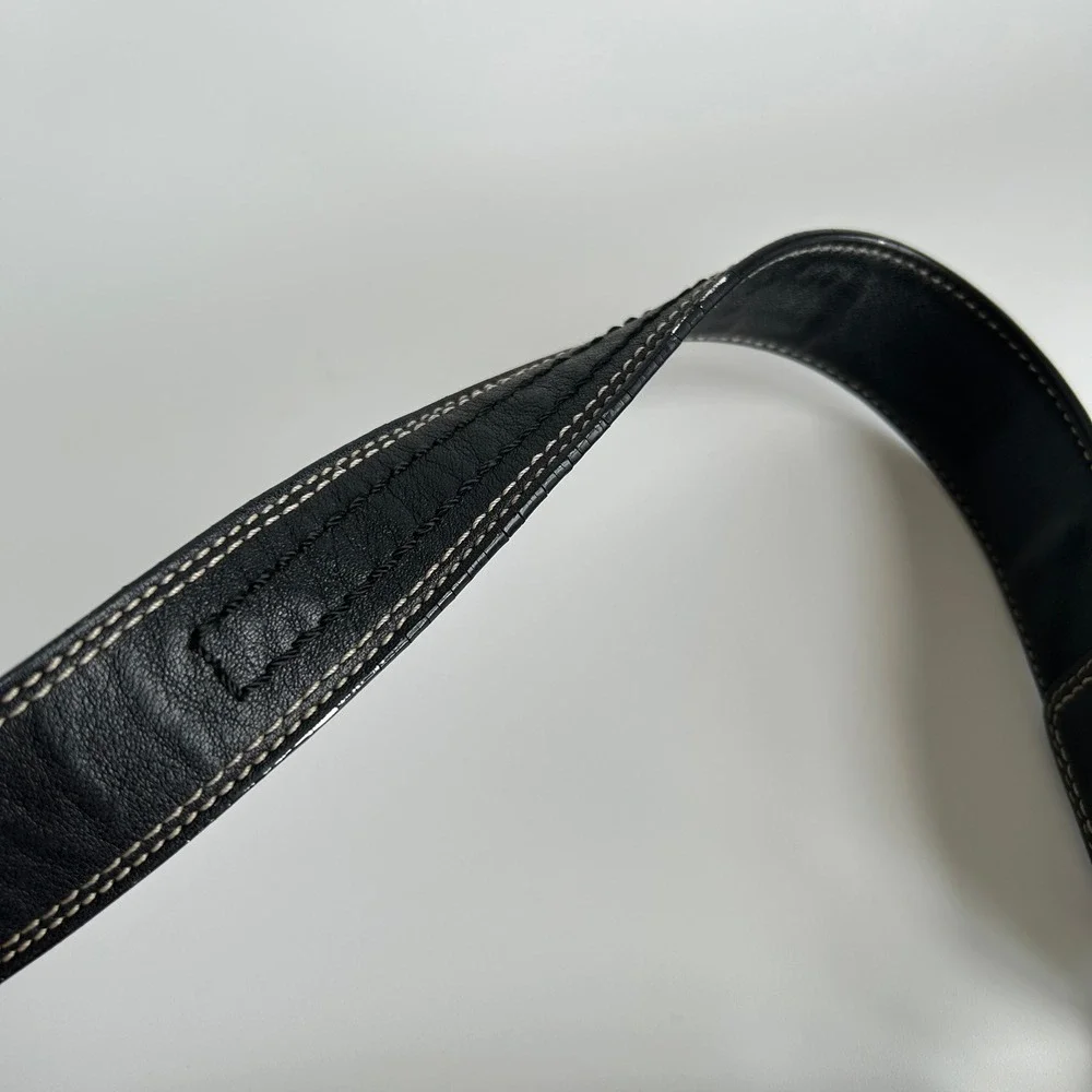 Coach Soho Pleated Flap Black Pebbled Leather Shoulder‎ Bag Good
